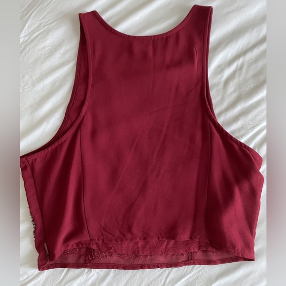 Hollister🍷 Burgundy cropped top // size: S // great condition - Picture 2 of 3